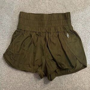 Free People Athletic Shorts Green Metallic